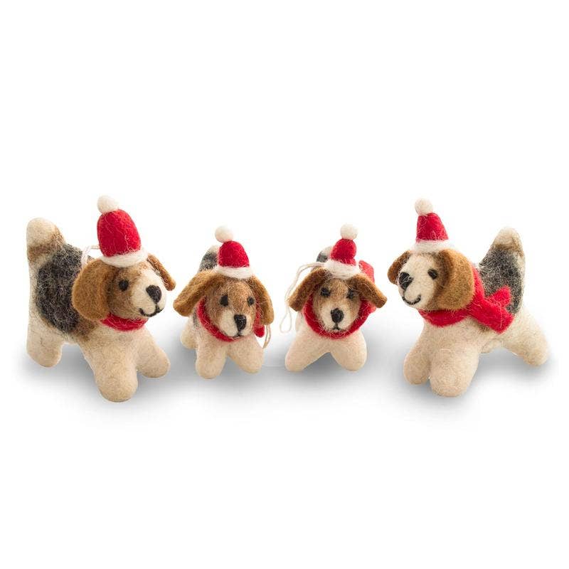Holiday Pups Eco Wool Ornament - Set of 2