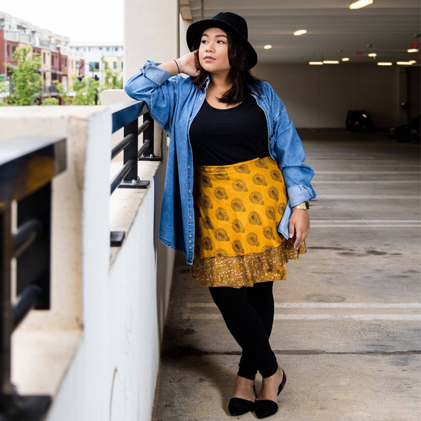 Knee-Length Sari Wrap Skirts