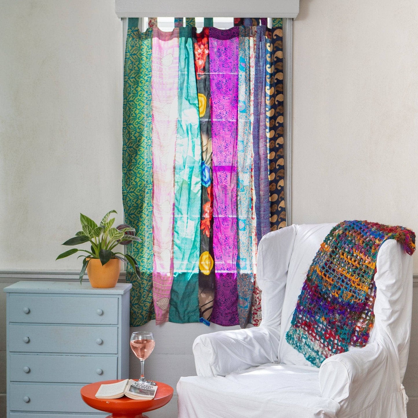 Recycled Saree Curtains: Short