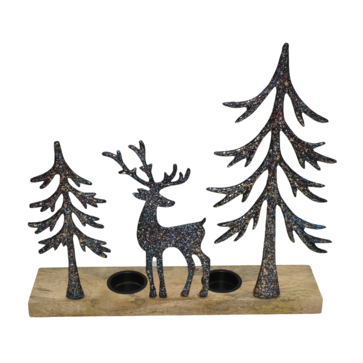 Forest Scene Double Tea Light Holder