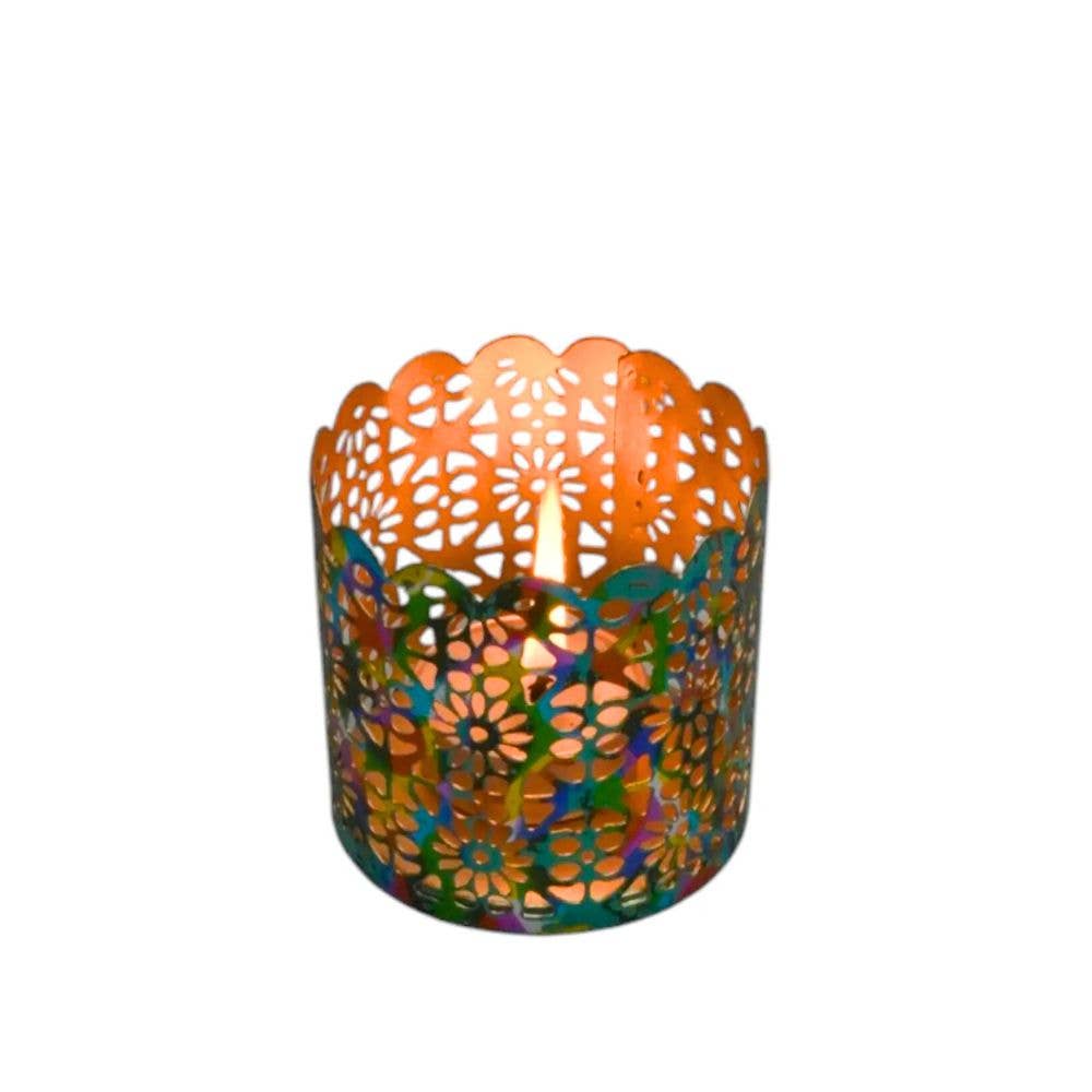 Multicolor Iron Votive Candle Holder 2.75"