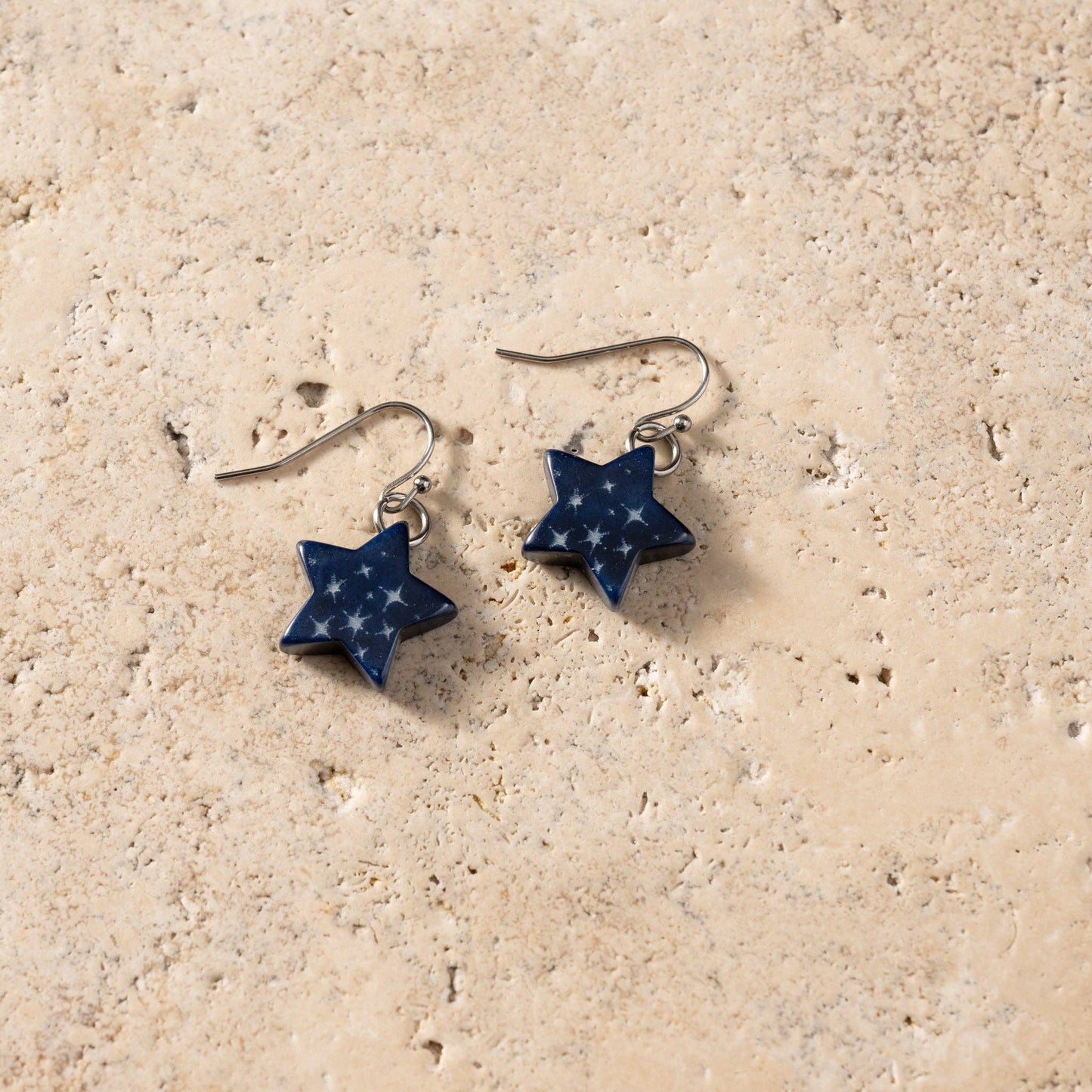 Starry Night Tagua Nut Earrings