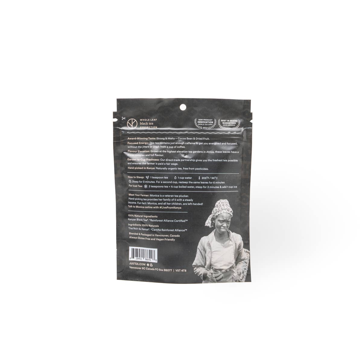 Mt. Kenya Black Stand-up Pouch-Organic, Fair-Trade Black Tea