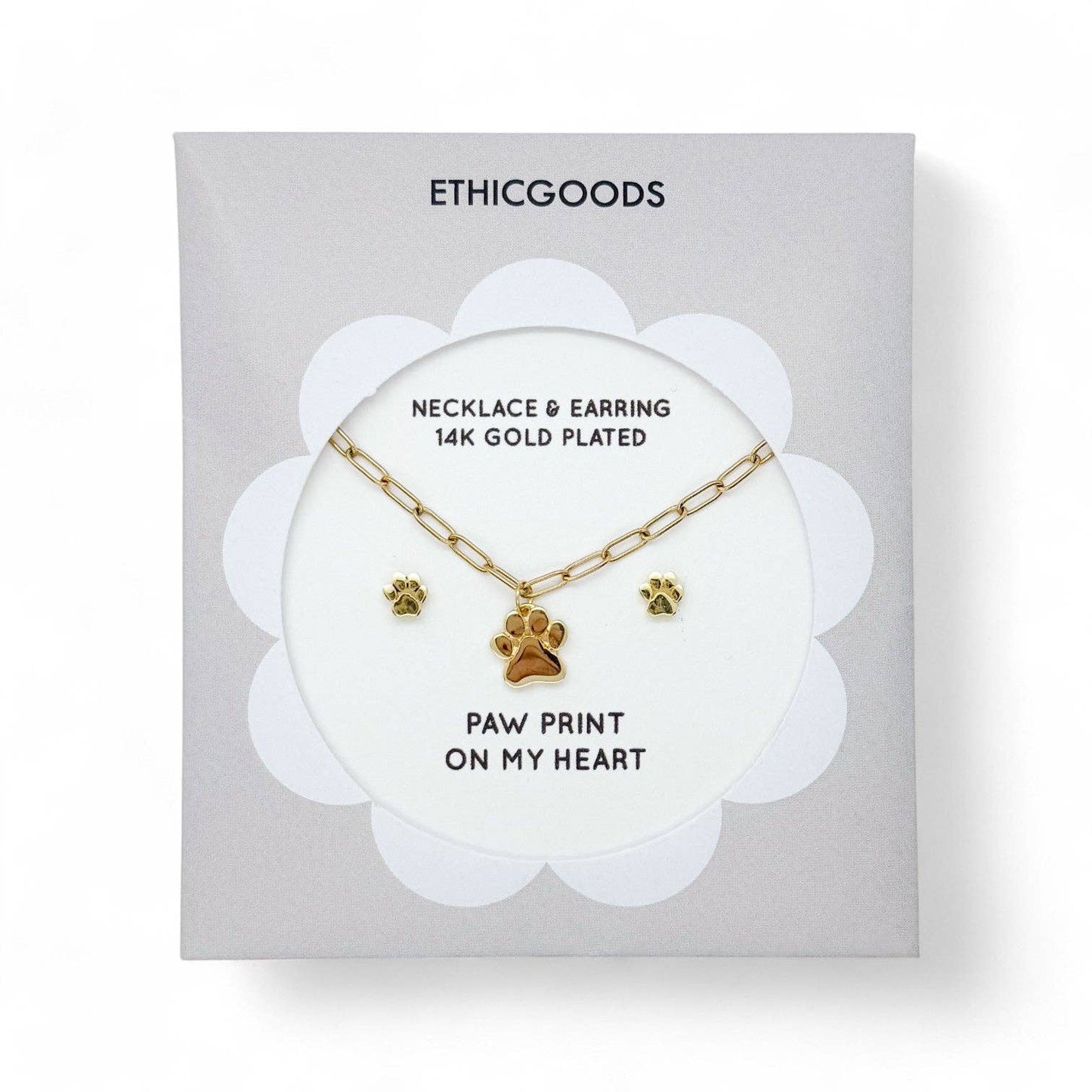 PAW PRINTS Kids Necklace & Earrings Set