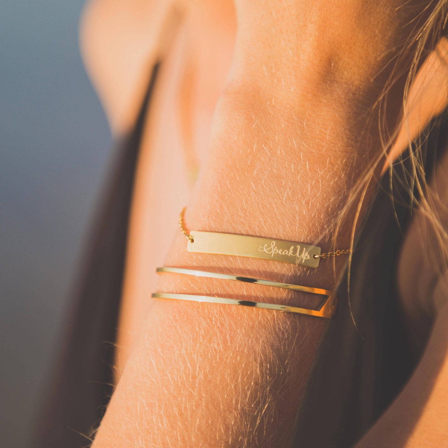 Speak Up Gold Bar Bracelet