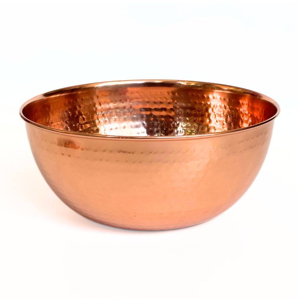 Large Hammered Copper Bowl 10"