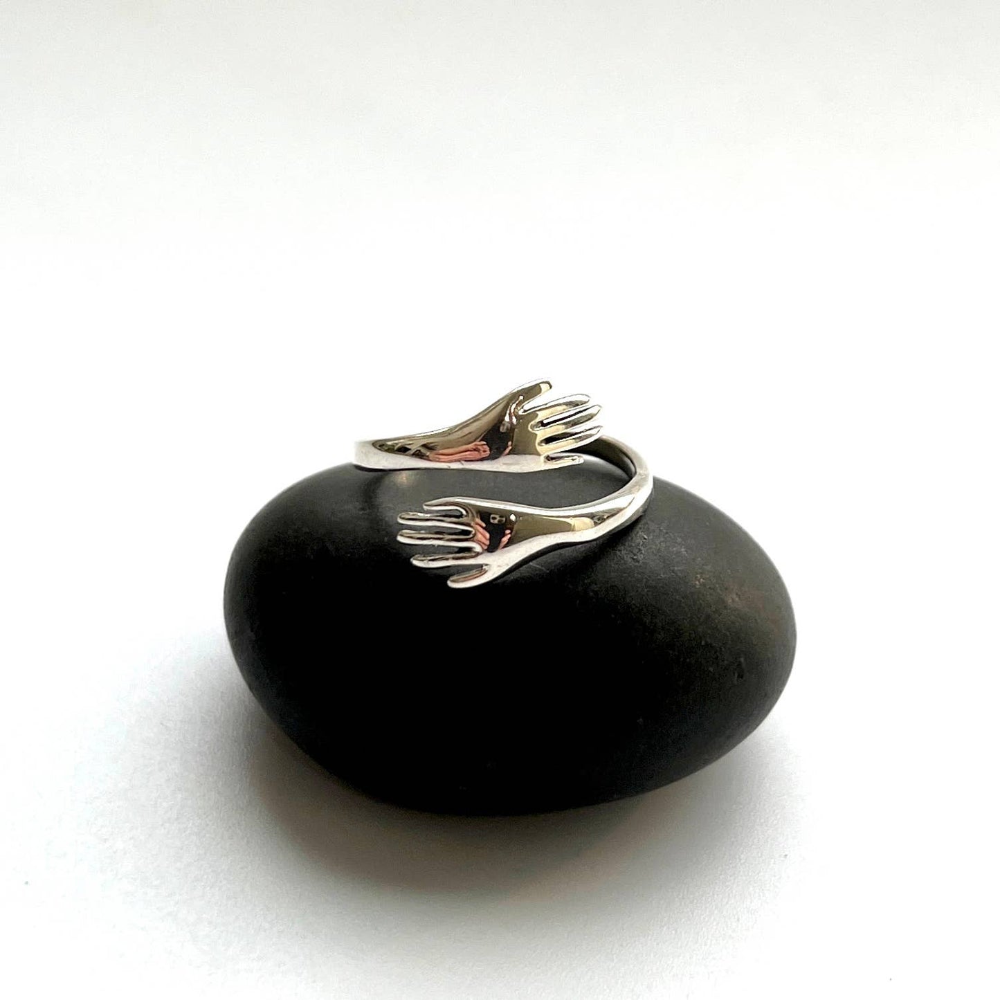 Hugging Hands Ring - Sterling Silver