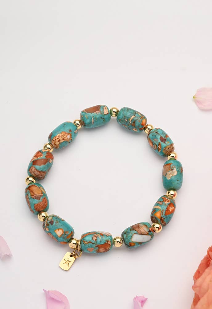 Sierra Bloom Turquoise Emperor Stone Beaded Bracelet