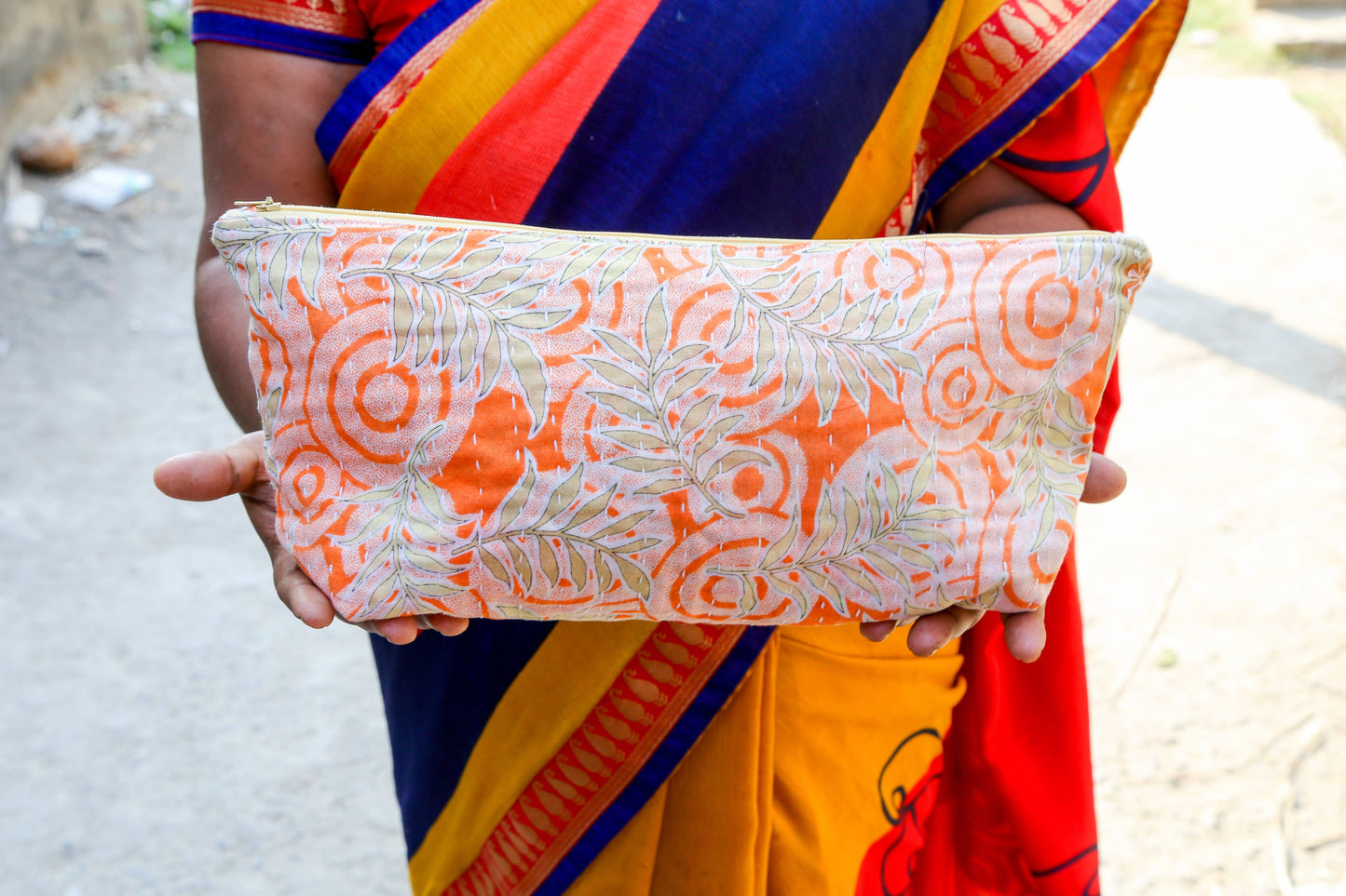 Kantha Cosmetic Bag-Extra Large