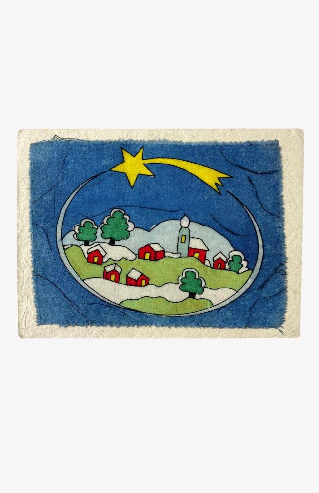 One-of-Kind Batik Lokta Paper Card