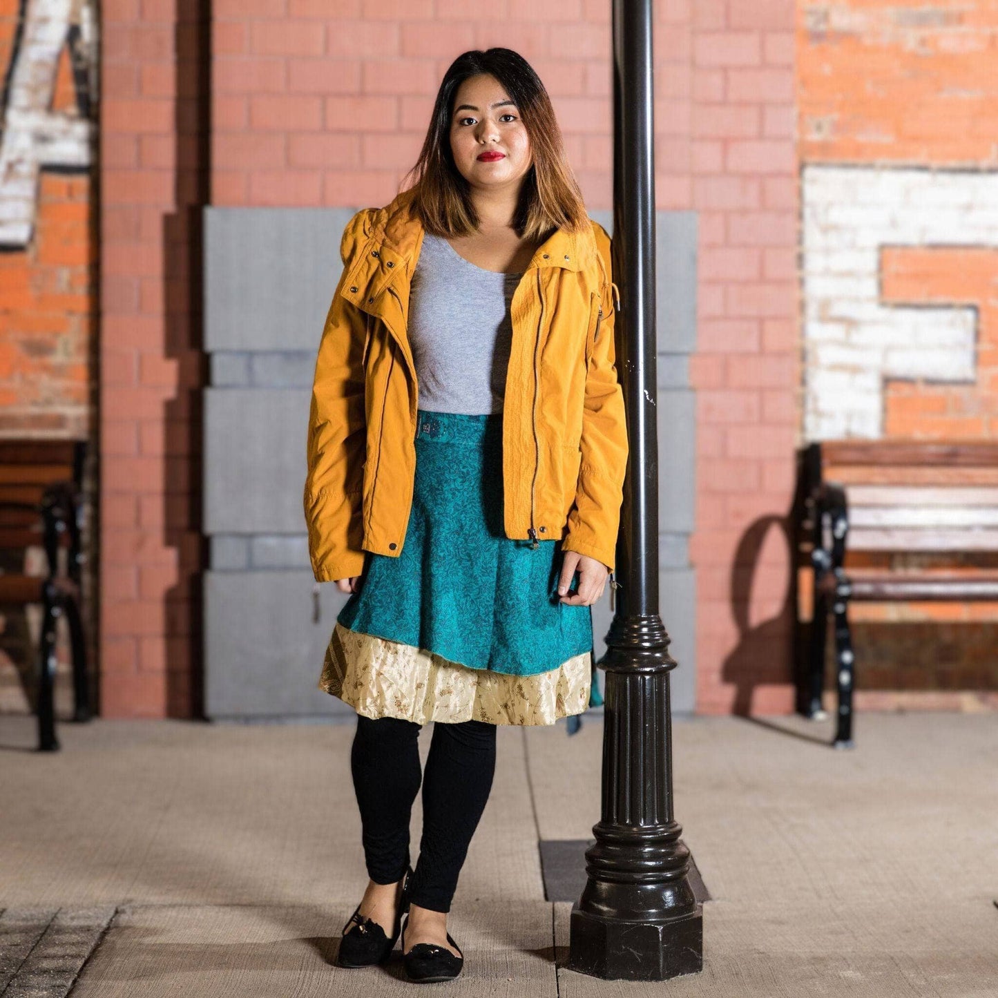 Knee-Length Sari Wrap Skirts