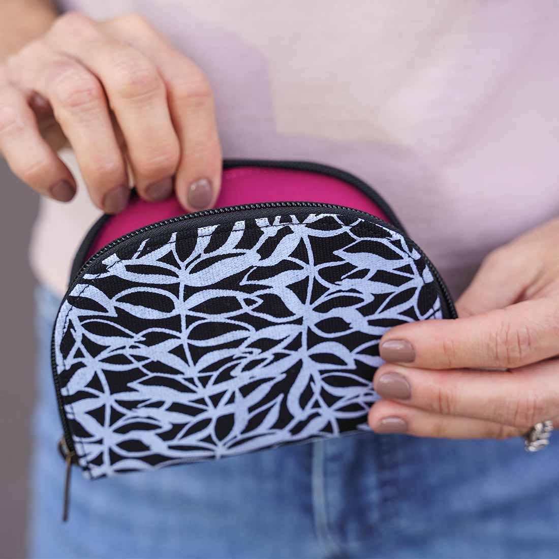Half Moon Wallet - Canvas Mini Wallet - Botanical Prints