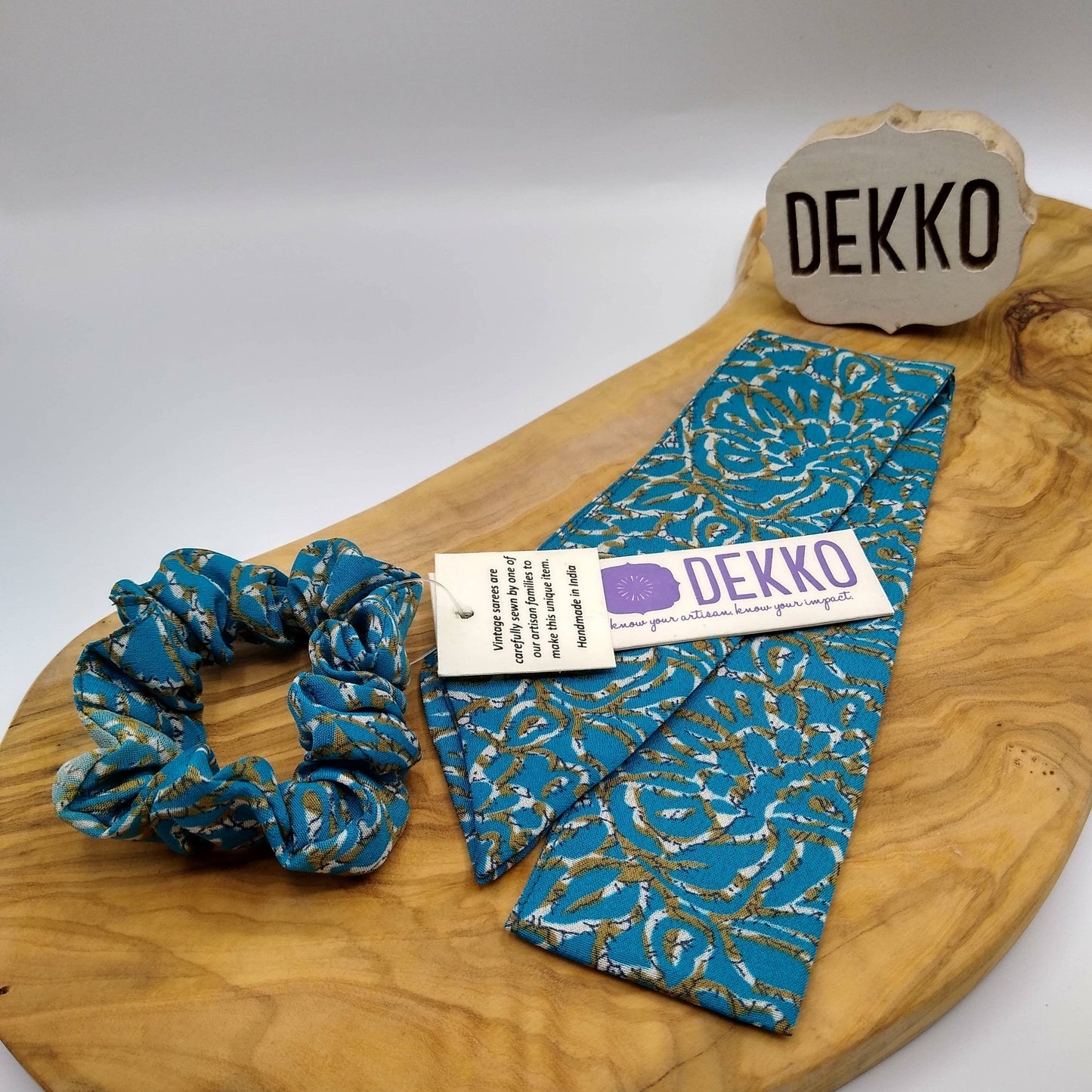 Silk Saree Wrap and Scrunchie Set