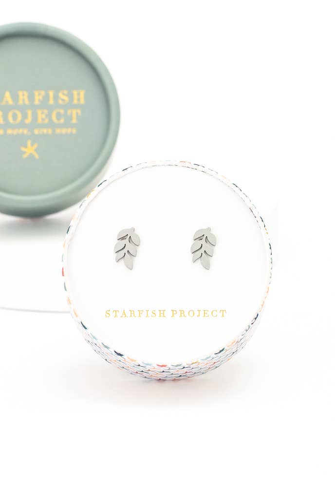 Rowen Leaf Stud Earrings