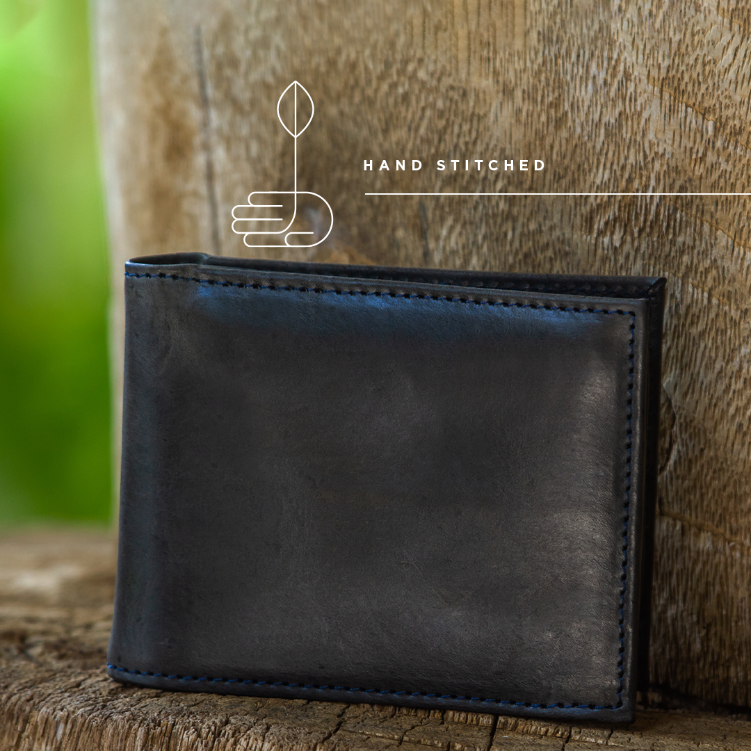 Bifold Leather Wallet - Black