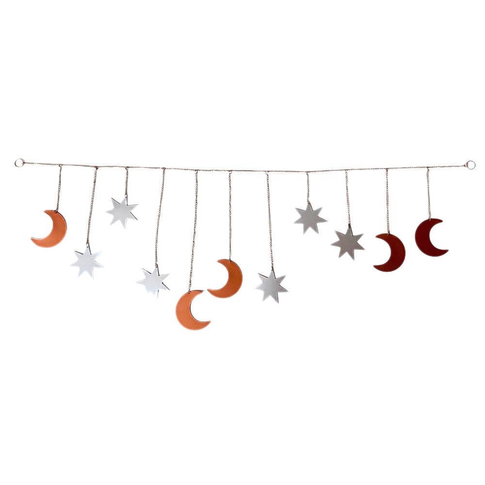 Celestial Moon & Star Iron Wall Hanging