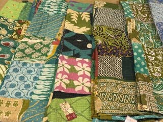 King Kantha Stitched Patchwork Blanket